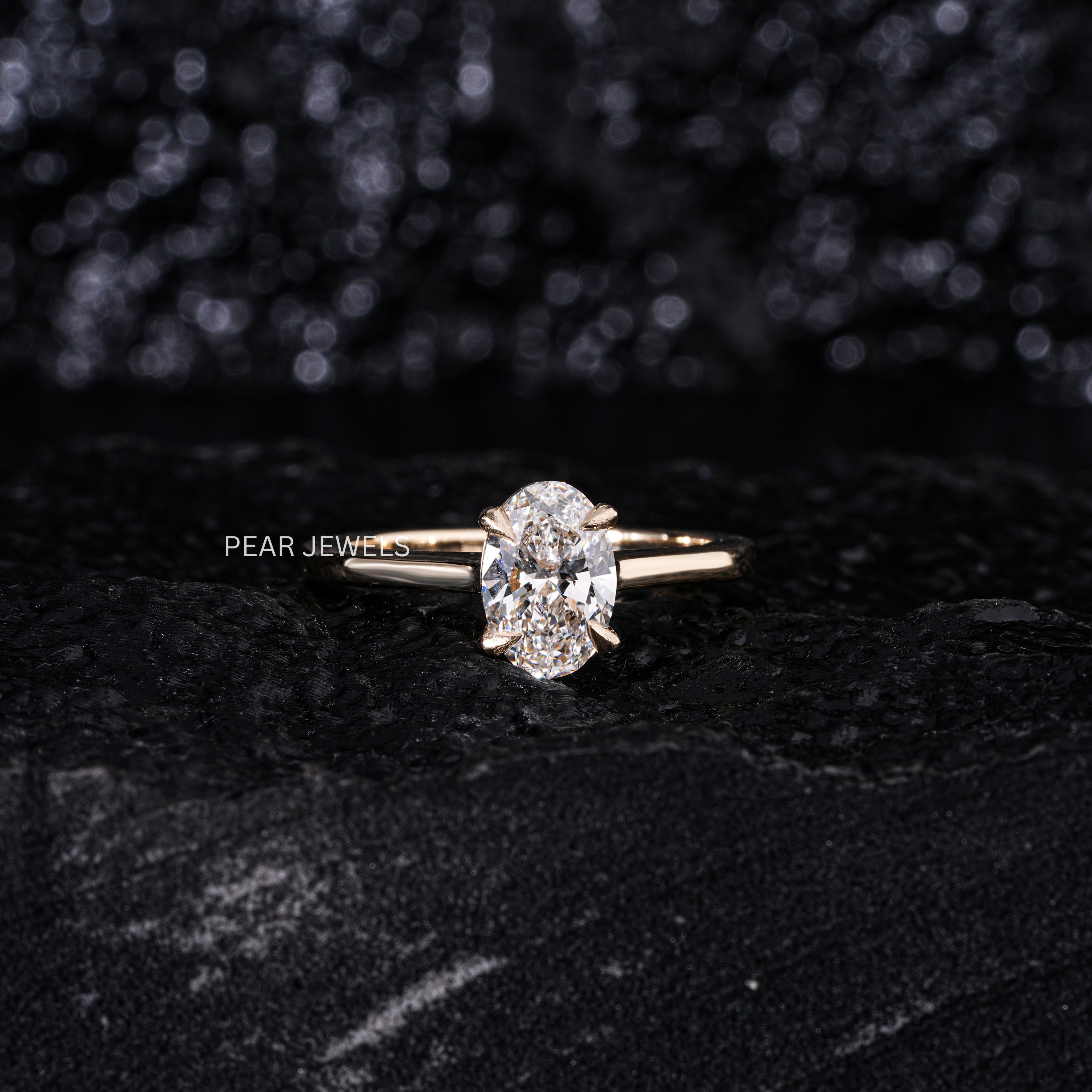 1.25ct Oval Solitaire Labgrown Diamond Ring - Pear Jewels